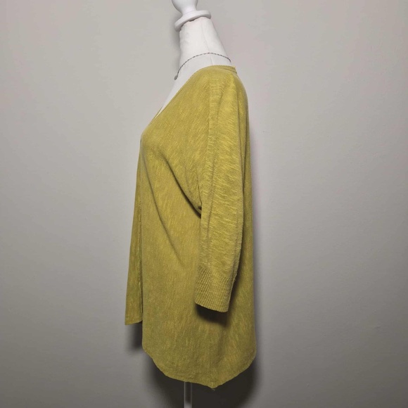 Eileen Fisher Olive Green Linen Organic Cotton Blend Garden Fairy Tunic Blouse L - Picture 3 of 8